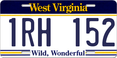 WV license plate 1RH152