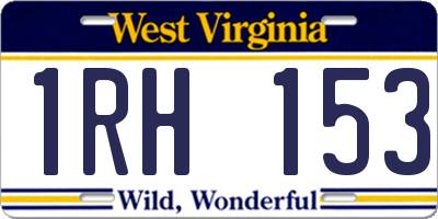 WV license plate 1RH153