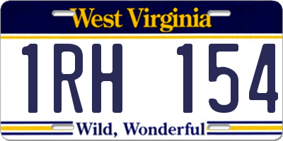 WV license plate 1RH154