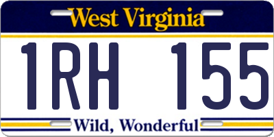 WV license plate 1RH155