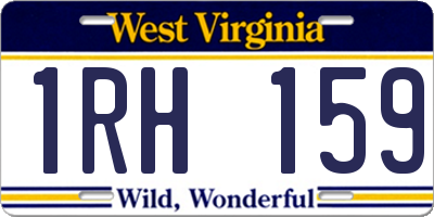 WV license plate 1RH159