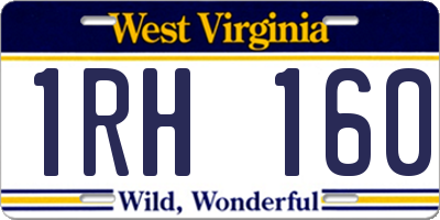 WV license plate 1RH160