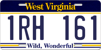 WV license plate 1RH161