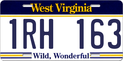 WV license plate 1RH163