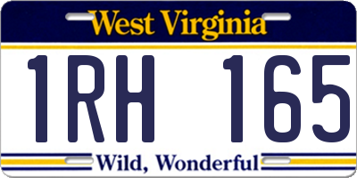 WV license plate 1RH165