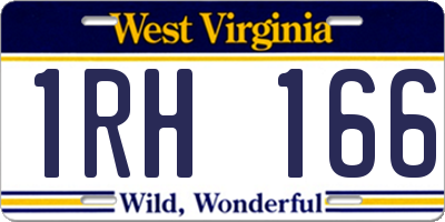 WV license plate 1RH166