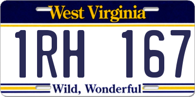 WV license plate 1RH167