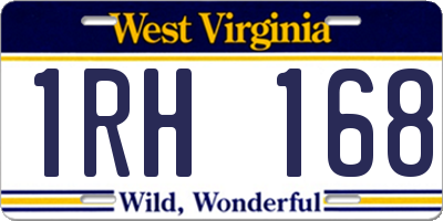 WV license plate 1RH168