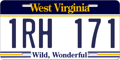 WV license plate 1RH171