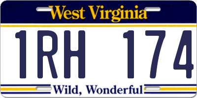 WV license plate 1RH174