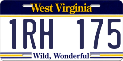 WV license plate 1RH175