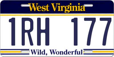 WV license plate 1RH177