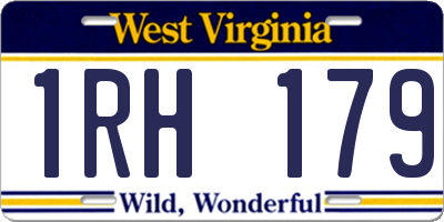 WV license plate 1RH179