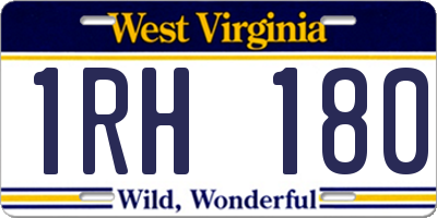WV license plate 1RH180