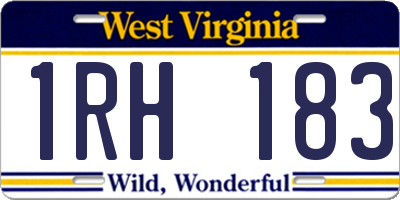 WV license plate 1RH183