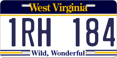 WV license plate 1RH184