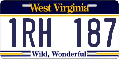 WV license plate 1RH187