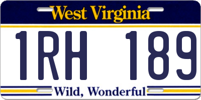 WV license plate 1RH189