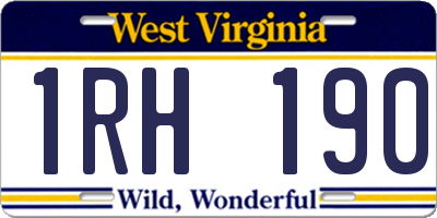 WV license plate 1RH190