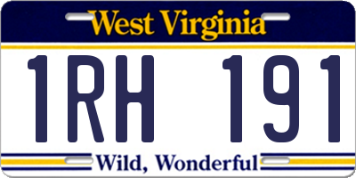 WV license plate 1RH191