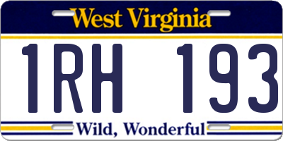 WV license plate 1RH193