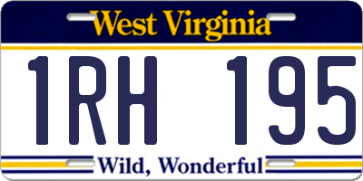 WV license plate 1RH195