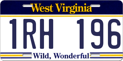 WV license plate 1RH196