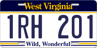 WV license plate 1RH201