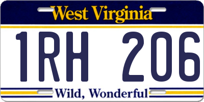 WV license plate 1RH206