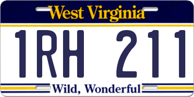 WV license plate 1RH211