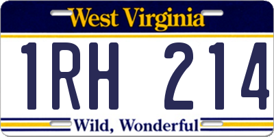 WV license plate 1RH214