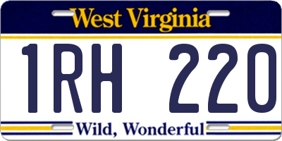 WV license plate 1RH220