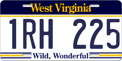 WV license plate 1RH225