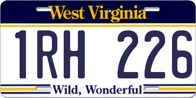 WV license plate 1RH226