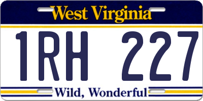 WV license plate 1RH227