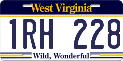 WV license plate 1RH228