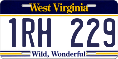 WV license plate 1RH229