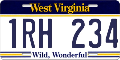 WV license plate 1RH234