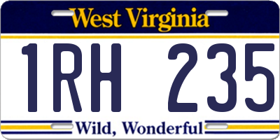 WV license plate 1RH235