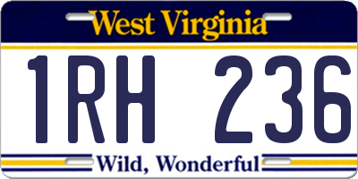 WV license plate 1RH236