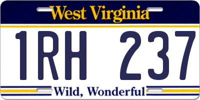 WV license plate 1RH237