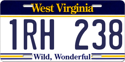 WV license plate 1RH238