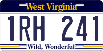 WV license plate 1RH241