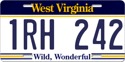 WV license plate 1RH242