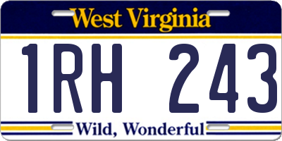 WV license plate 1RH243