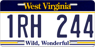 WV license plate 1RH244
