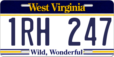 WV license plate 1RH247