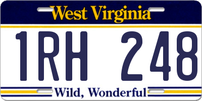 WV license plate 1RH248