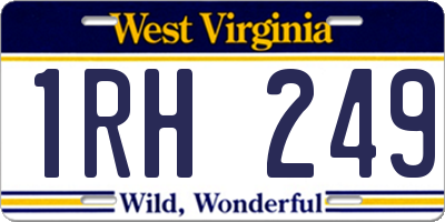 WV license plate 1RH249