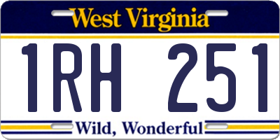 WV license plate 1RH251